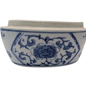 Vintage‎ Nanking Asian Bowl Blue and White Floral Chinese  No Lid Jingdezhen